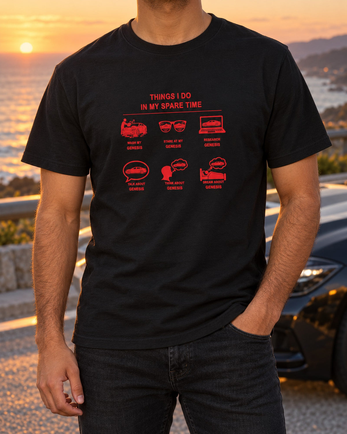 Genesis Things I Do Shirt, Hoodie & More T-Shirt Black worn hero