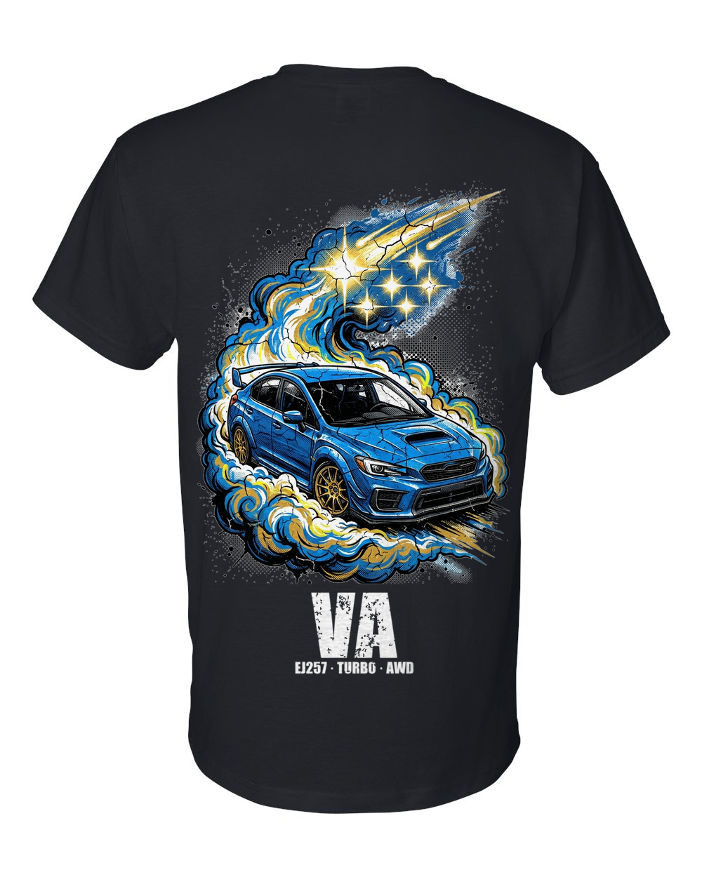 Subaru WRX STI Pleiades T-Shirt — Black back