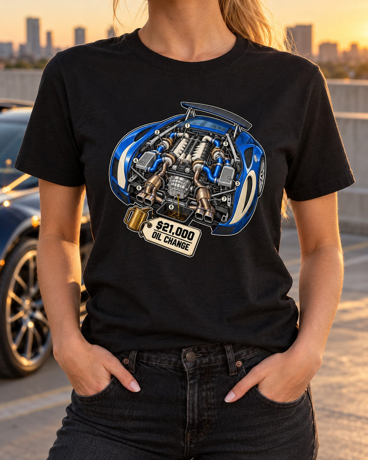 Bugatti Veyron 16.4 W16 Engine Cutaway Shirt T-Shirt Black worn hero