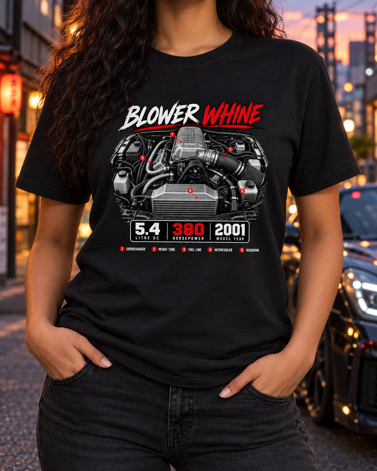 Ford F-150 SVT Lightning 1999-2004 Supercharged Engine Shirt T-Shirt Black worn hero