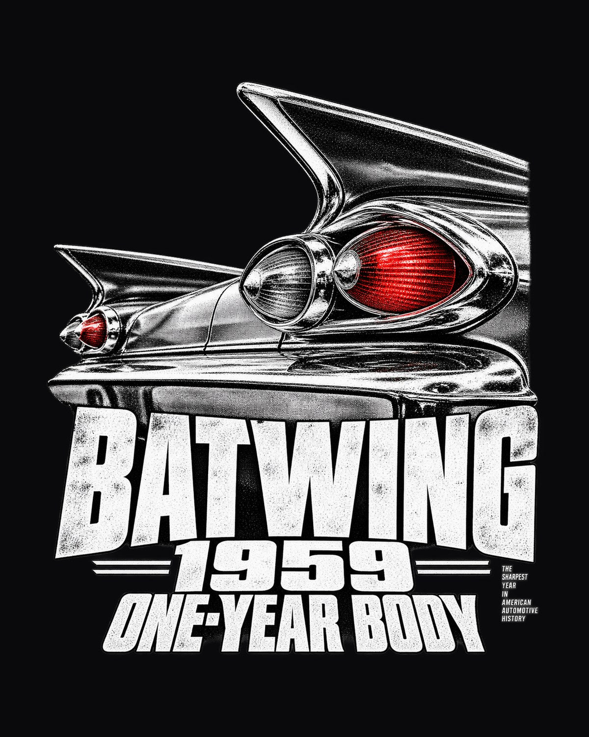 1959 Chevy Impala Batwing Taillight Detail Graphic Shirt design only