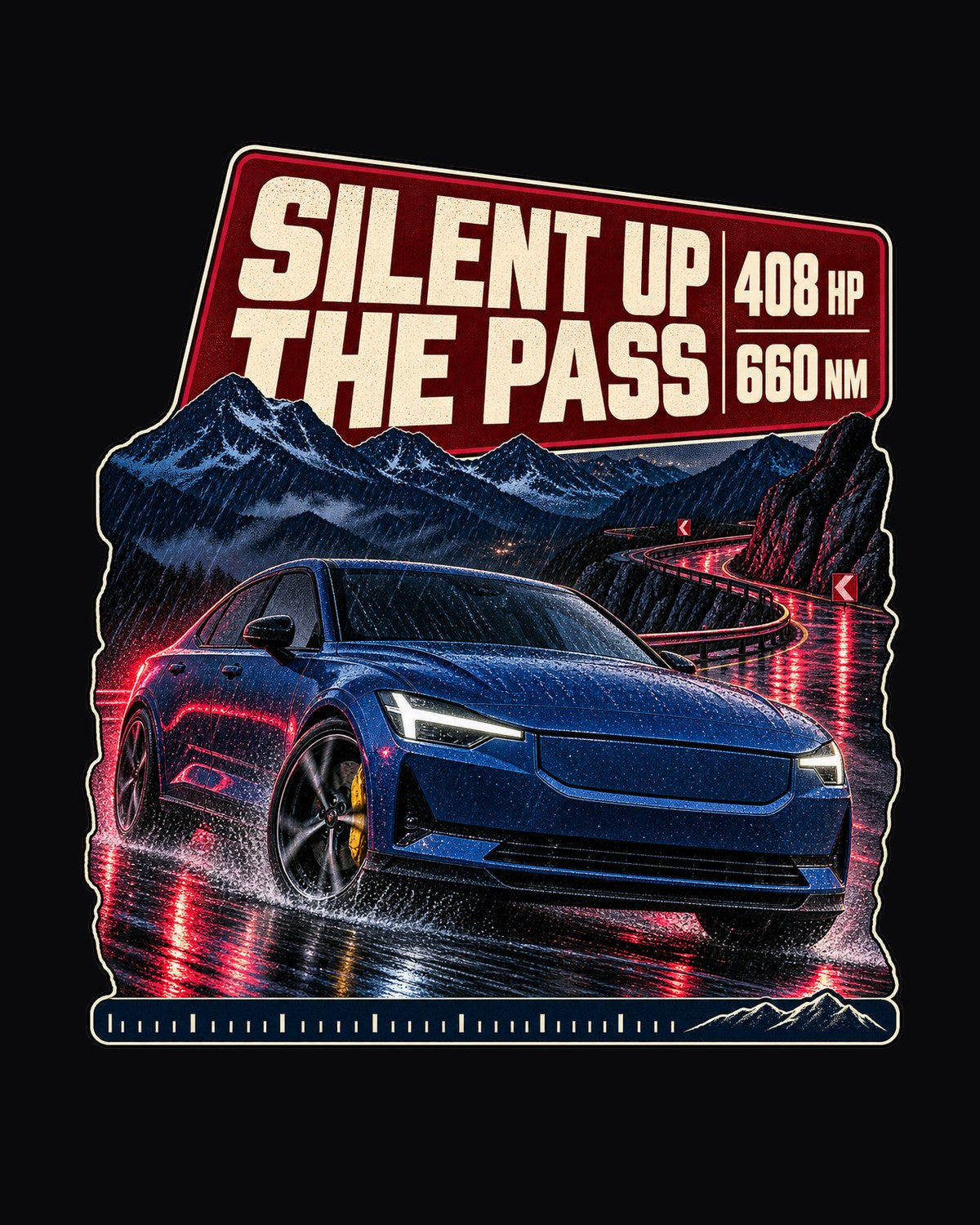 Polestar 2 Launch Edition Mountain Run Night Street Tee design only