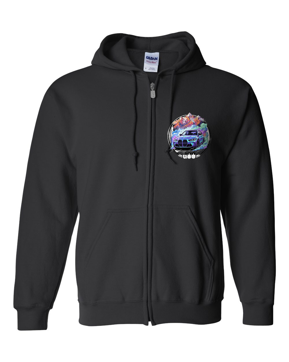 Zip Hoodie Black front