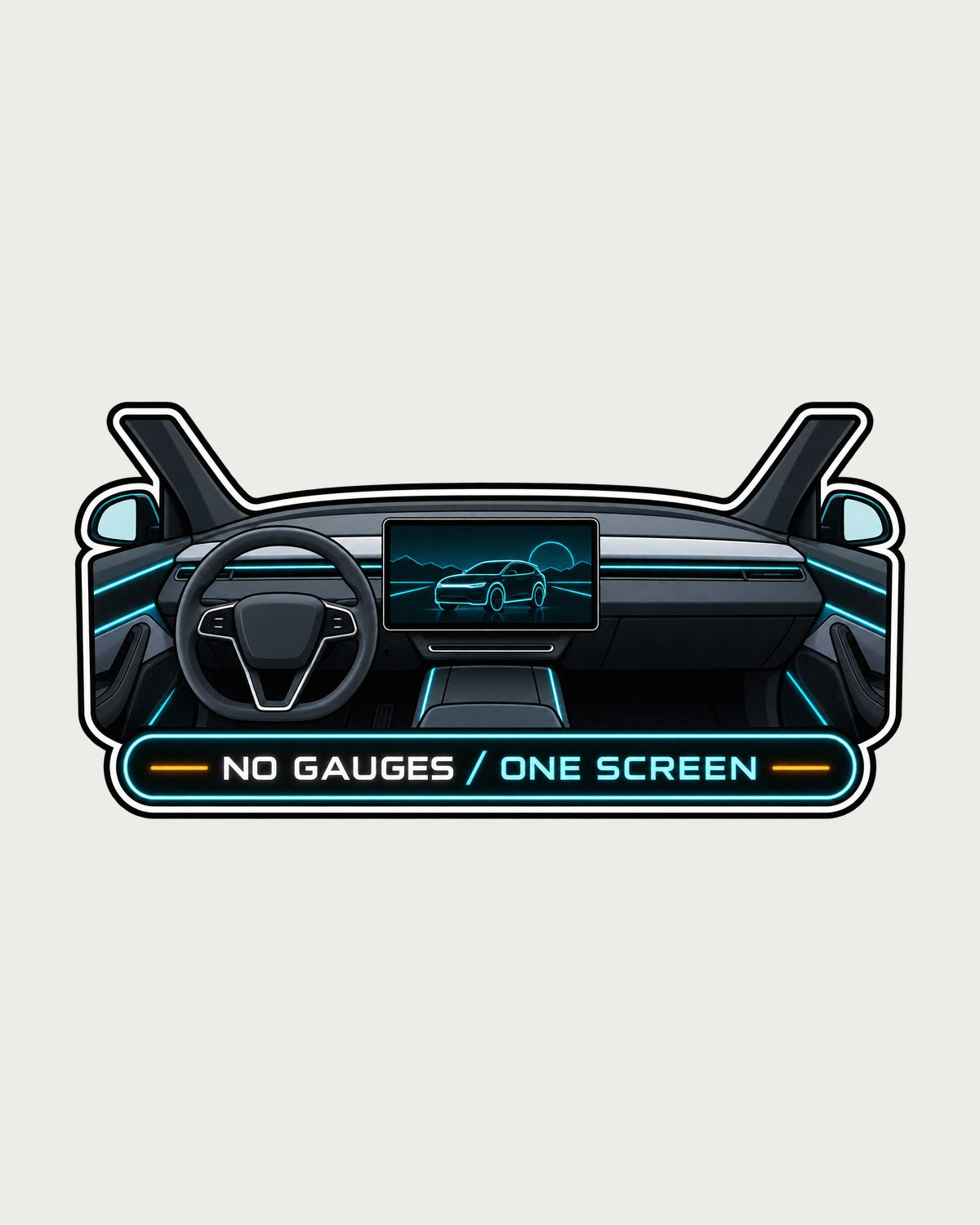 Tesla Model Y Juniper Screen-Only Gauge Cluster HUD Tee design only