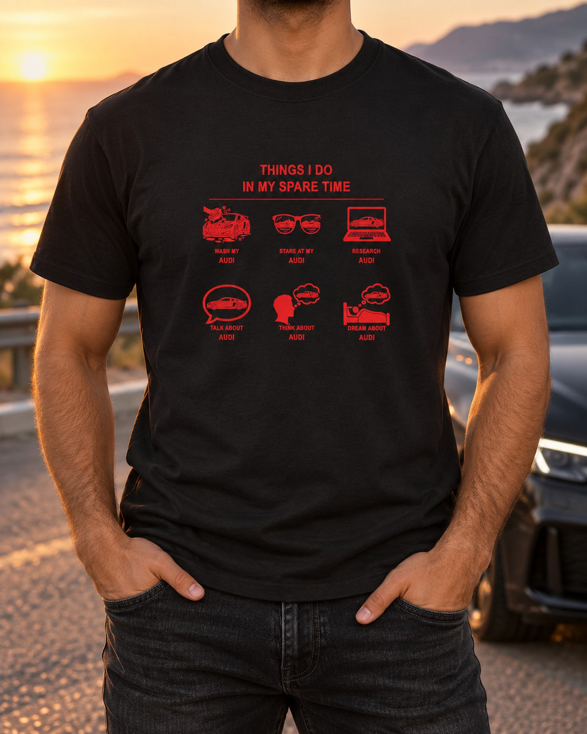 Audi Things I Do Shirt, Hoodie & More T-Shirt Black worn hero