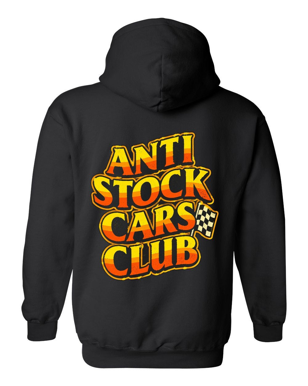Anti Stock Cars Club 70s Stock Car Pull Over Hoodie Black back