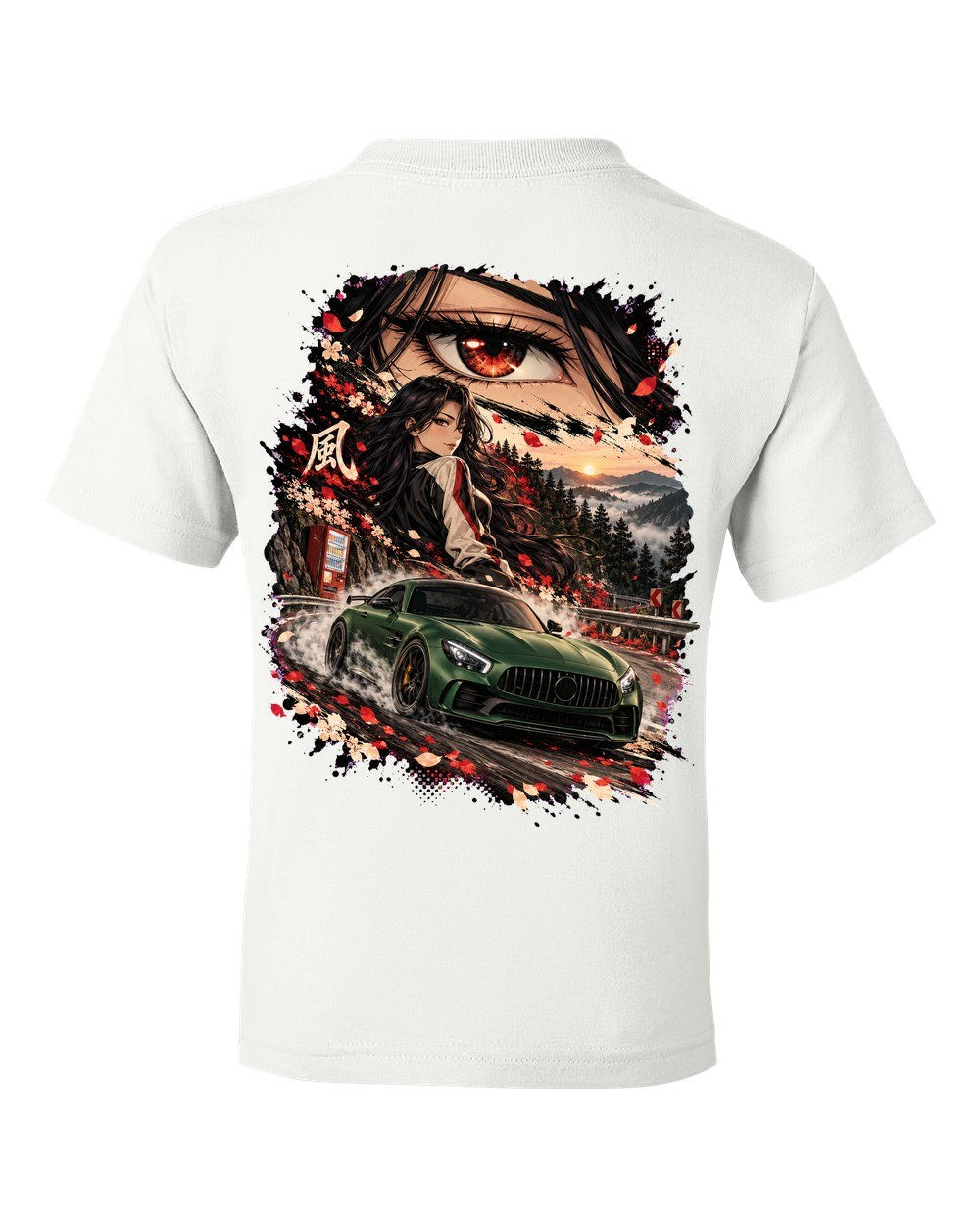 Mercedes-AMG GT R Anime Girl Kids Tee White back
