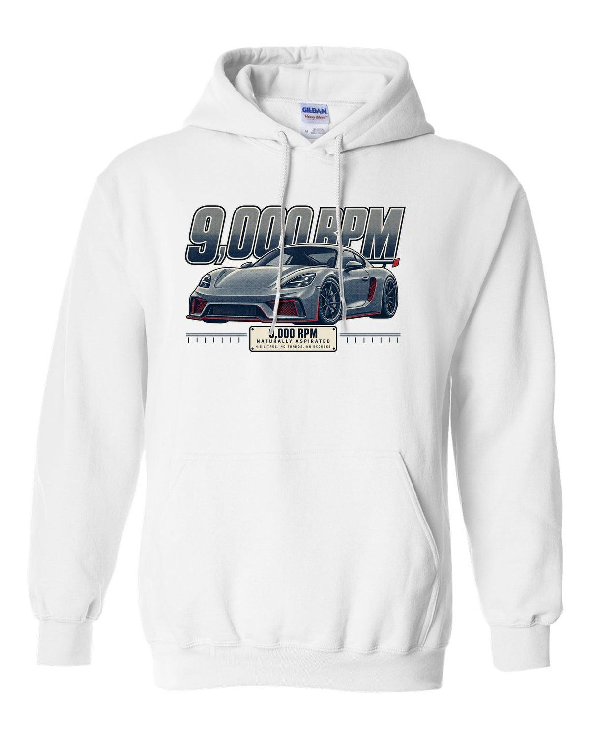 Halftone front three-quarter print of the Ferrari 458 Speciale white pull over hoodie front view with the design