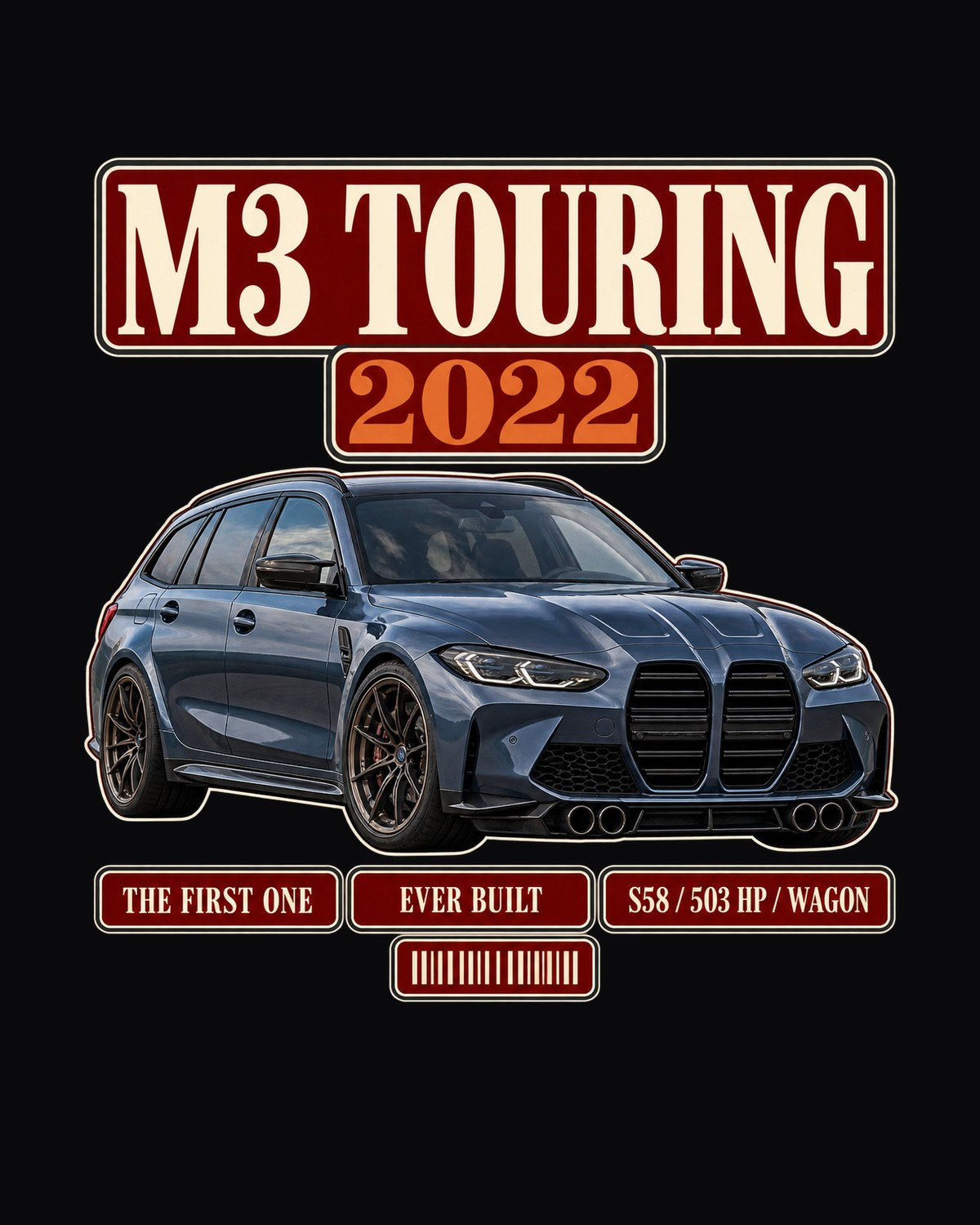 BMW M3 Touring G81 Archive Panel Shirt, The First Wagon Tee design only