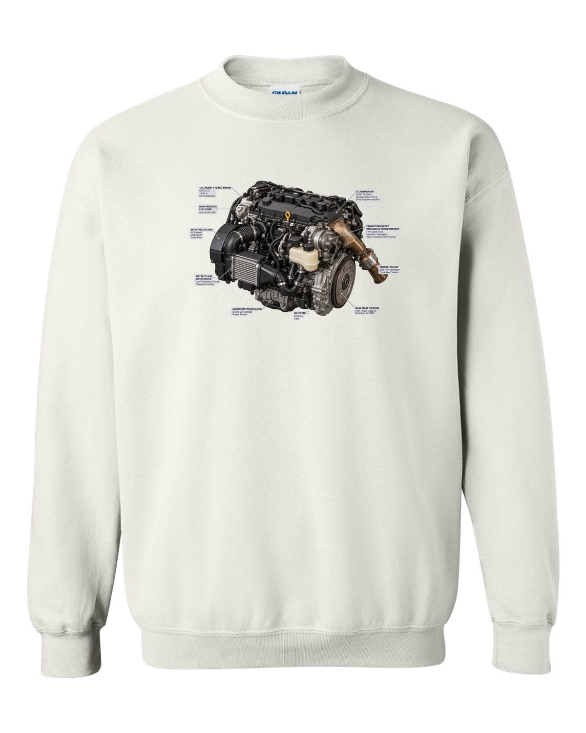 Toyota Land Cruiser 250 J250 US-spec blueprint with wheelbase dimension white crewneck front view with the design