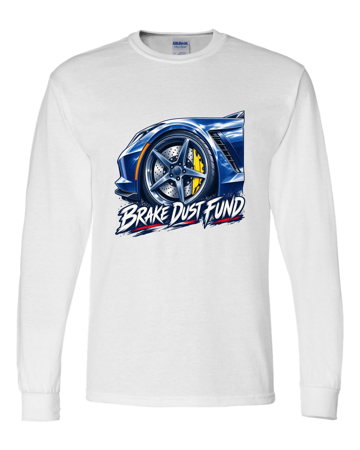 Exploded cutaway engine print of a 1970 Chevrolet Corvette C3 Stingray LS5 with Big Block 454 text white long sleeve front view with the design