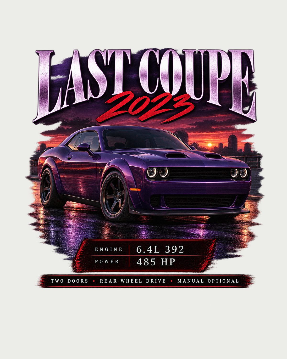 2023 Challenger Scat Pack Widebody Last Call Archive Tee design only