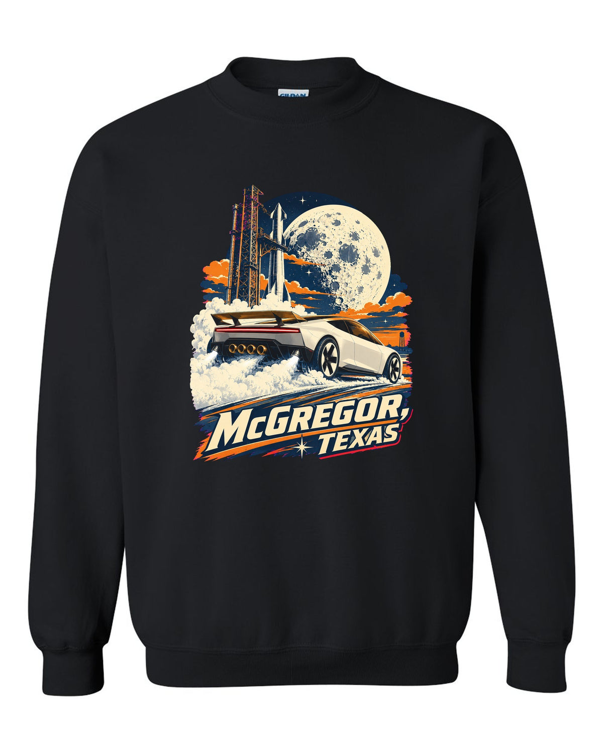 Tesla Roadster McGregor Crewneck Black front