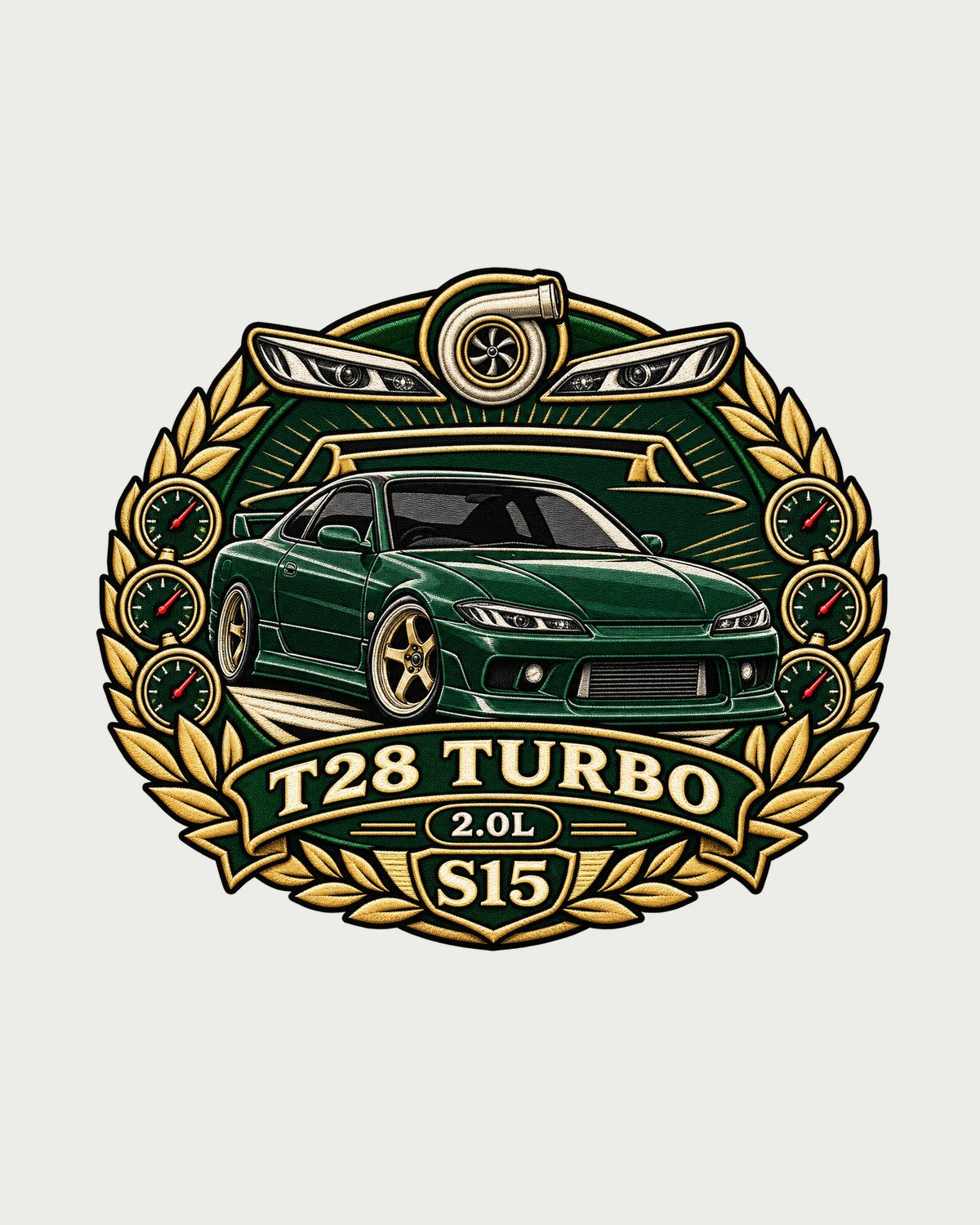 Nissan Silvia S15 SR20DET Round Crest Graphic Tee design only