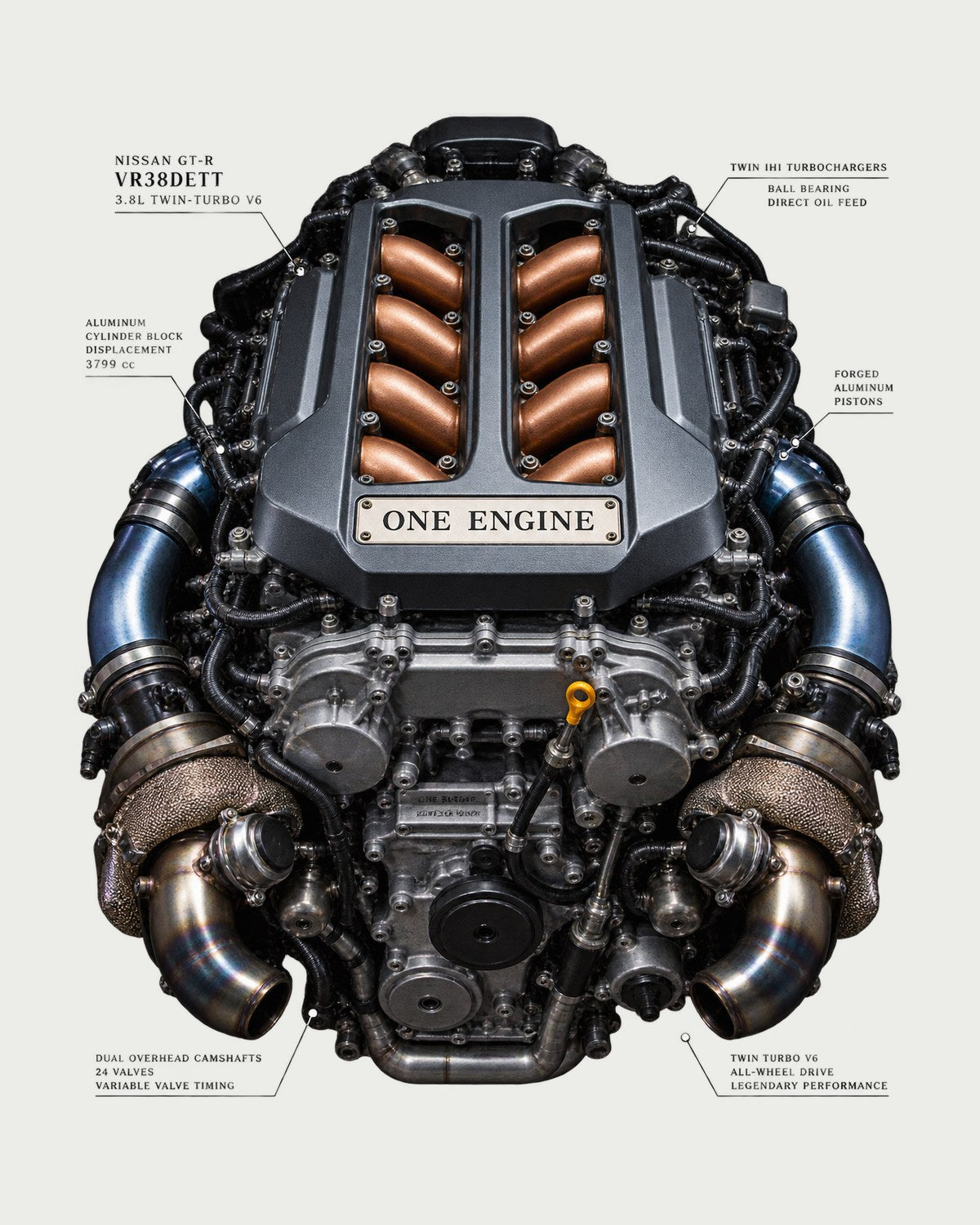 VR38DETT Nissan GT-R Engine Bay Graphic Tee, Car Guy Gift design only