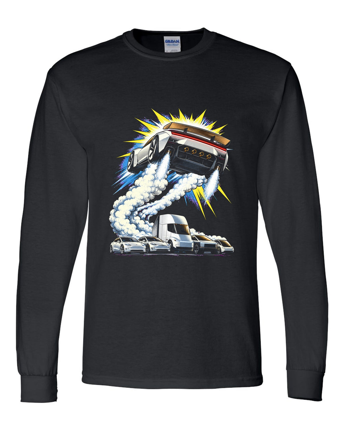 Tesla Roadster The Jump Long Sleeve Black front