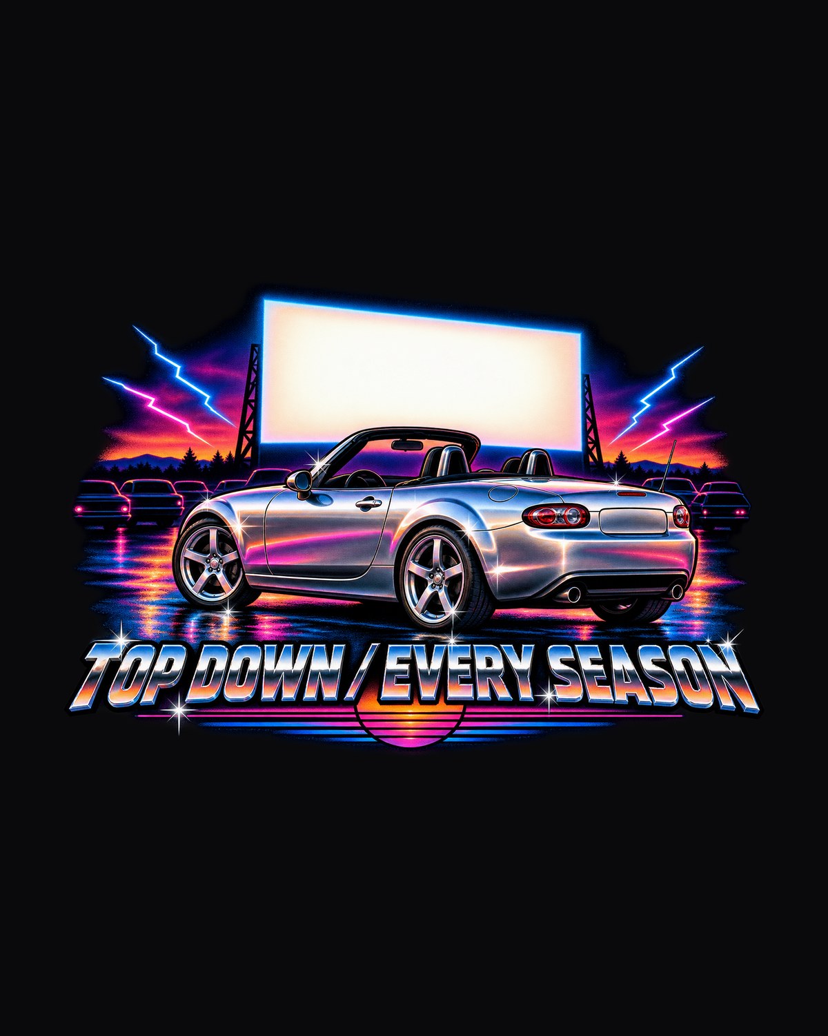 Mazda MX-5 NC Chrome Airbrush Shirt, Top Down Car Gift design only