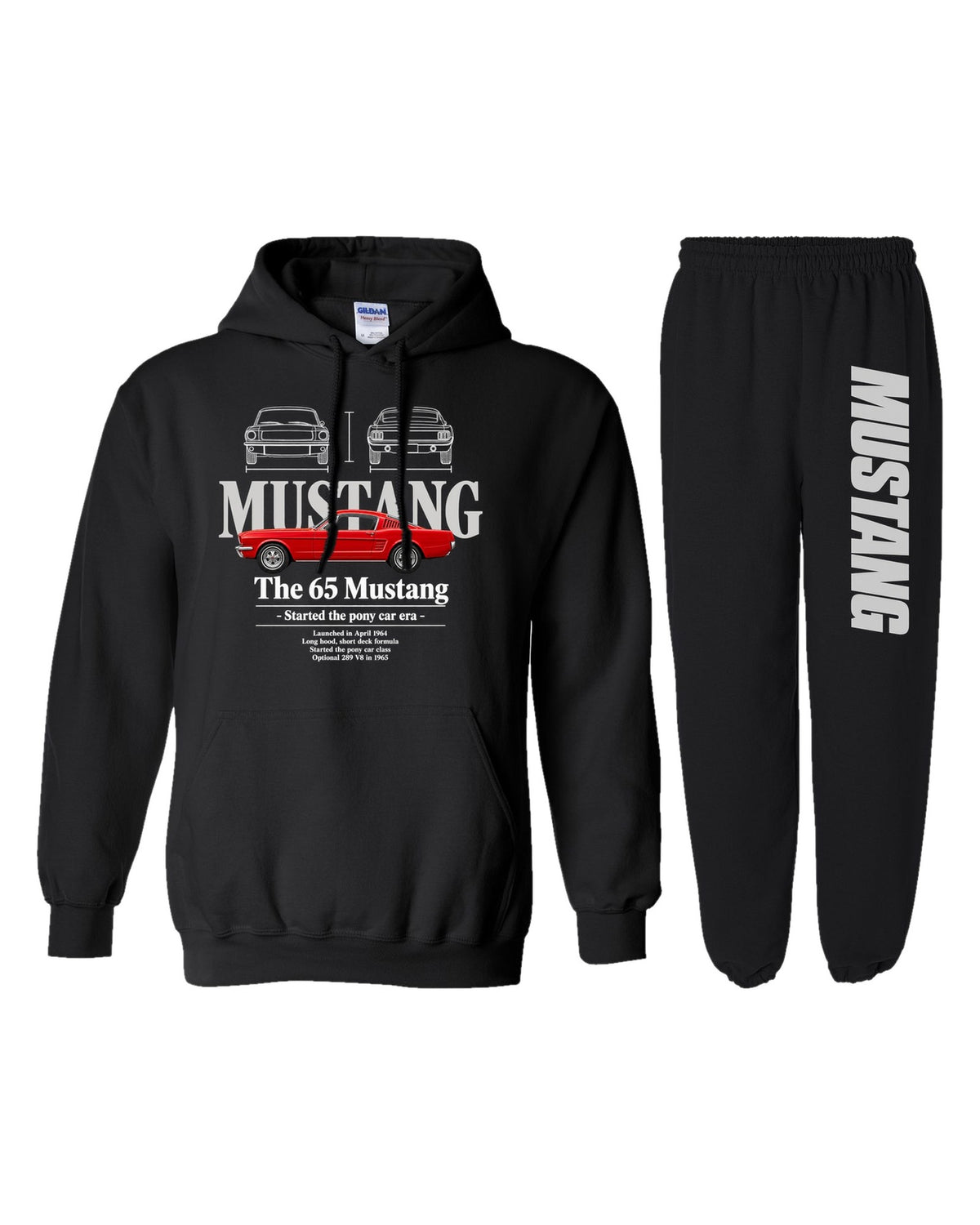 Mustang 1965 Hoodie + Jogger Set black hoodie and joggers
