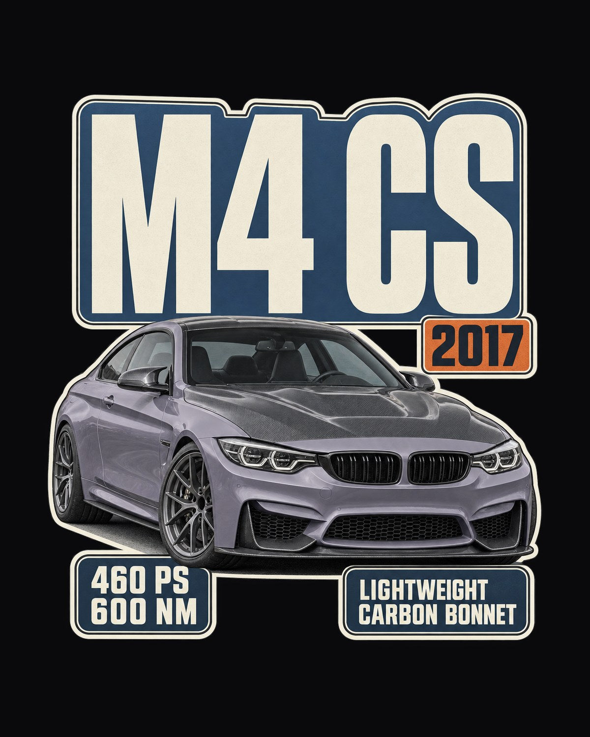 BMW M4 CS F82 Editorial Headline print Shirt design only