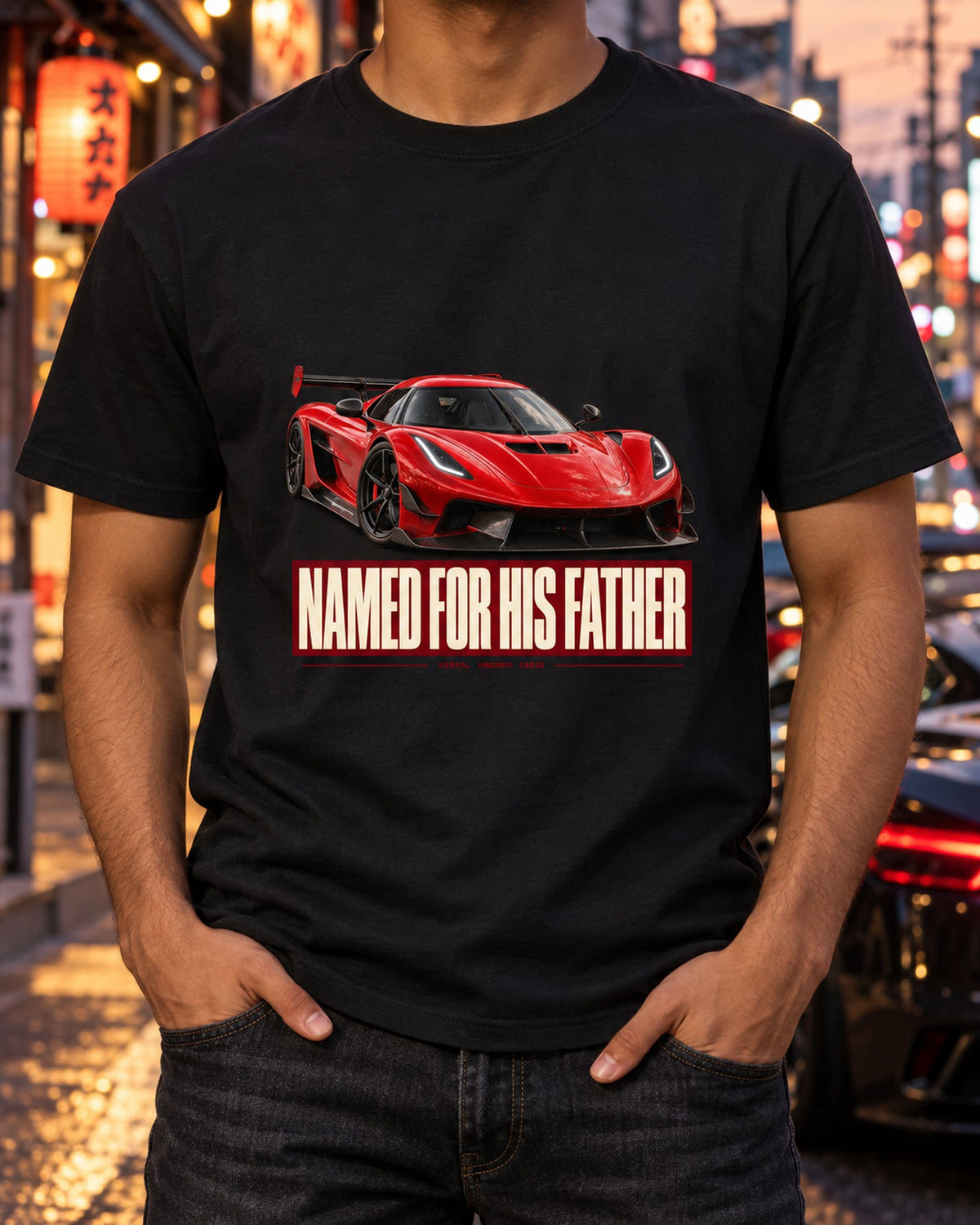 Koenigsegg Jesko Attack Named For His Father Editorial Tee T-Shirt Black worn hero