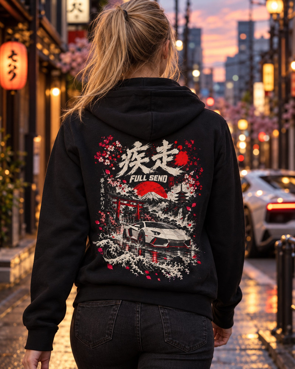 Lamborghini Aventador Full Send Shirt, Hoodie & More Zip Hoodie Black worn hero