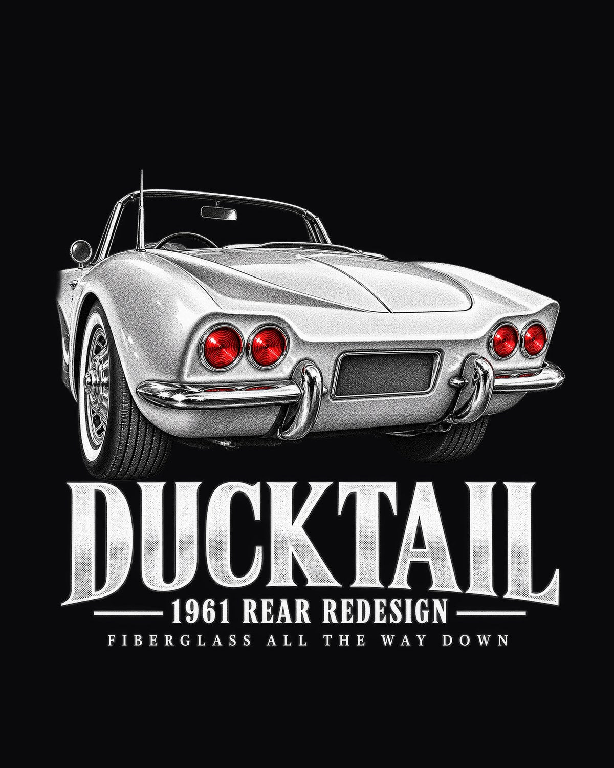 Chevrolet Corvette C1 1961 Ducktail Rear Detail Shirt design only