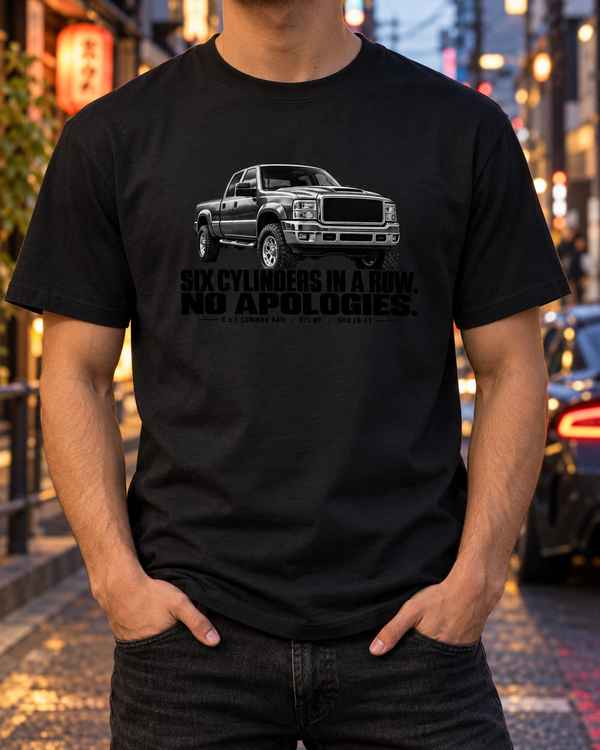 Dodge Ram 2500 3rd Gen 2003-09 Halftone Shirt, Common-Rail Cummins T-Shirt Black worn hero