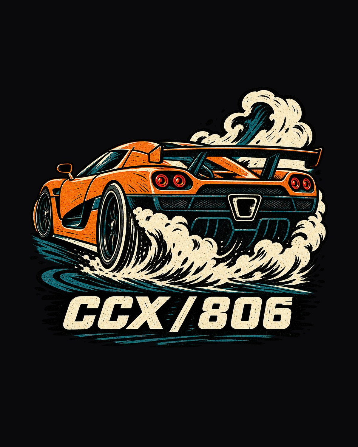 Koenigsegg CCX 2006 Burnout Linocut Print Shirt, Car Gift design only