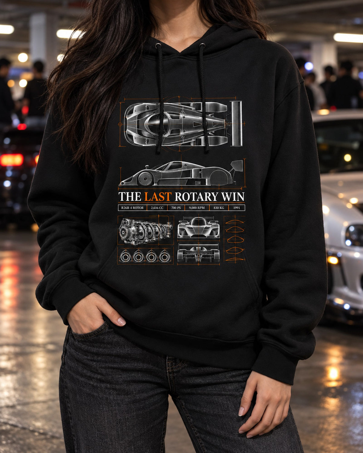 Mazda 787B Last Rotary Win Spec Poster Shirt, 1991 Pull Over Hoodie Black worn hero