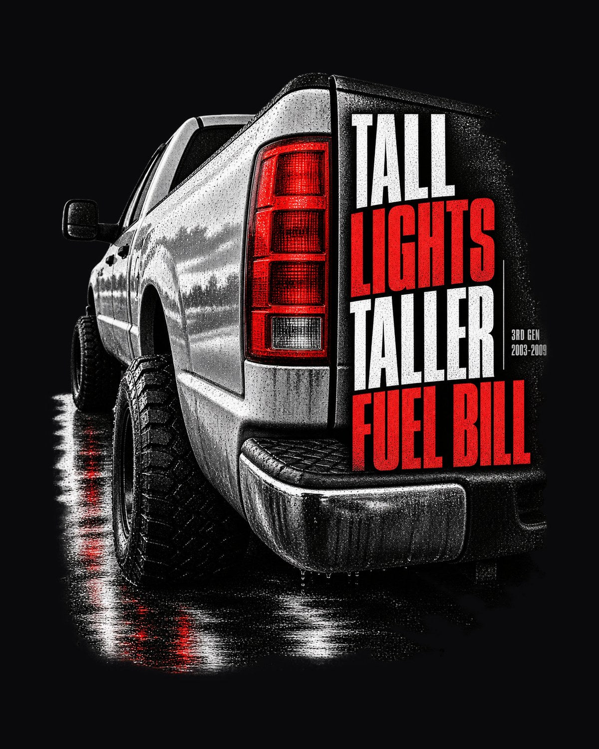 Ram 2500 3rd Gen Vertical Tail Light Macro Shirt, Tall Lights design only