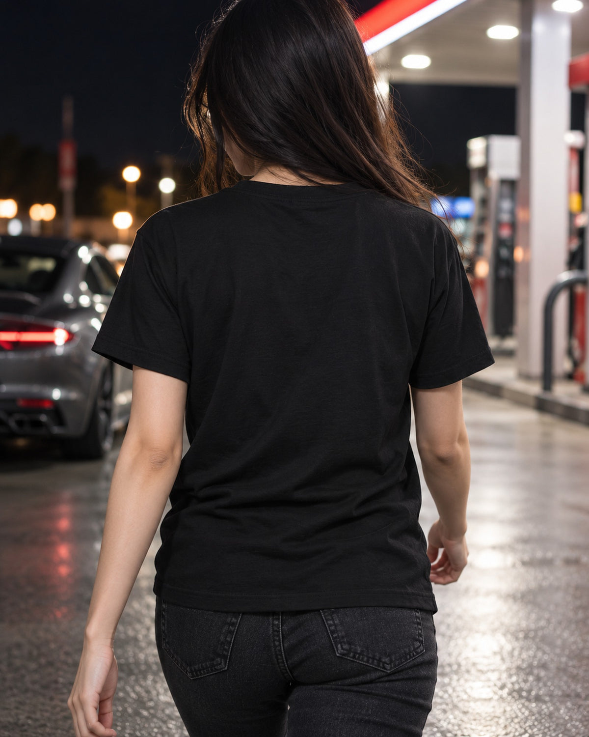 Jeep CJ-5 Short Wheelbase Garage Night Tee, 1955-1983 T-Shirt Black worn hero