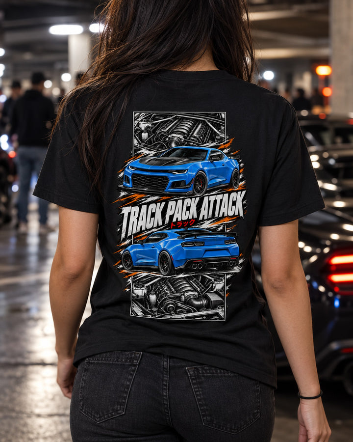 Chevy Camaro SS Torn Poster Full-Back Graphic Tee T-Shirt Black worn hero