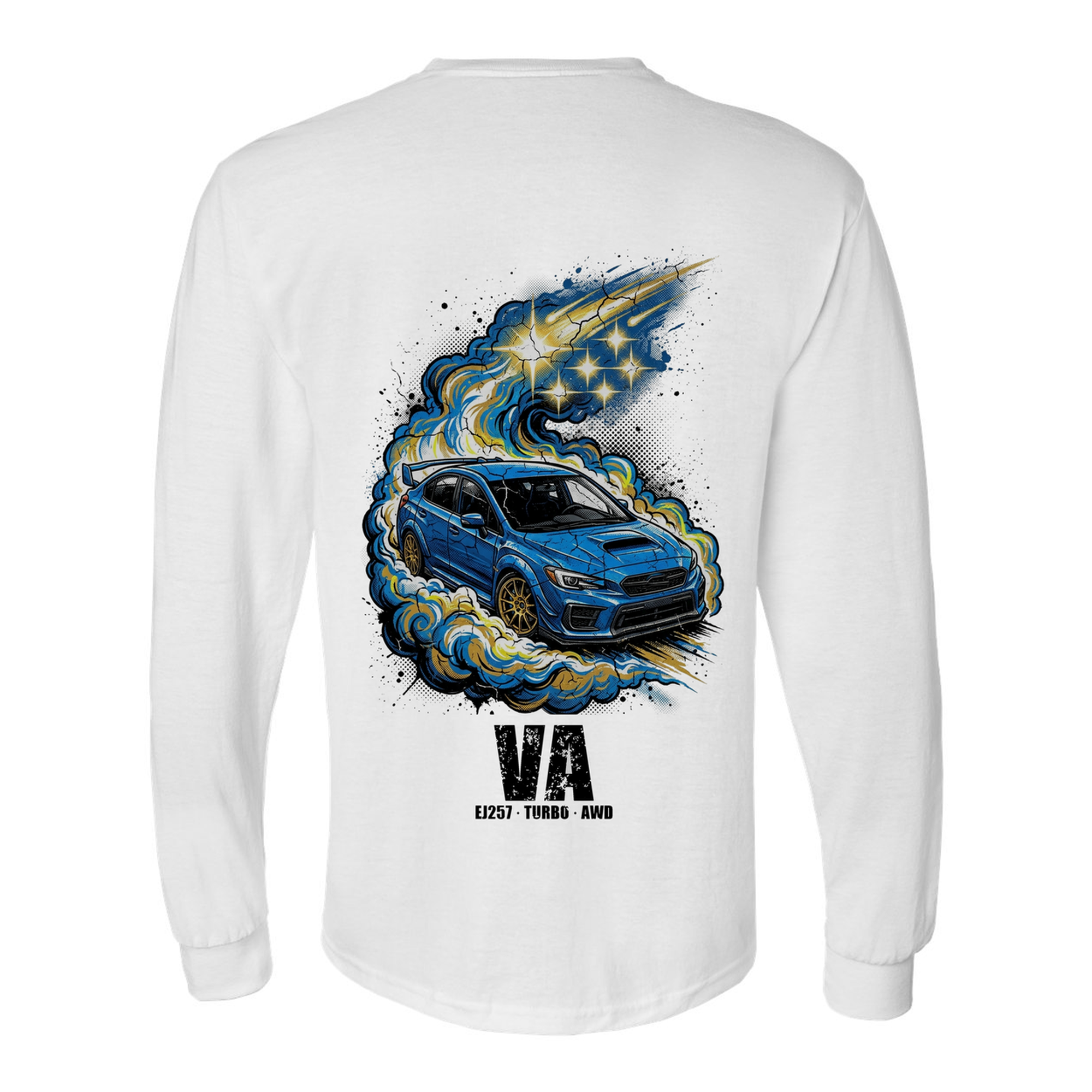 Subaru WRX STI Pleiades Long Sleeve T-Shirt — White back