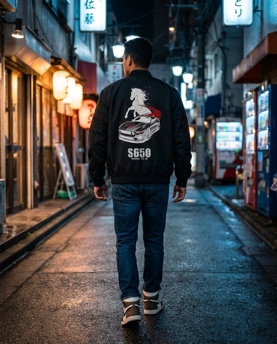 Black Bomber Jacket street