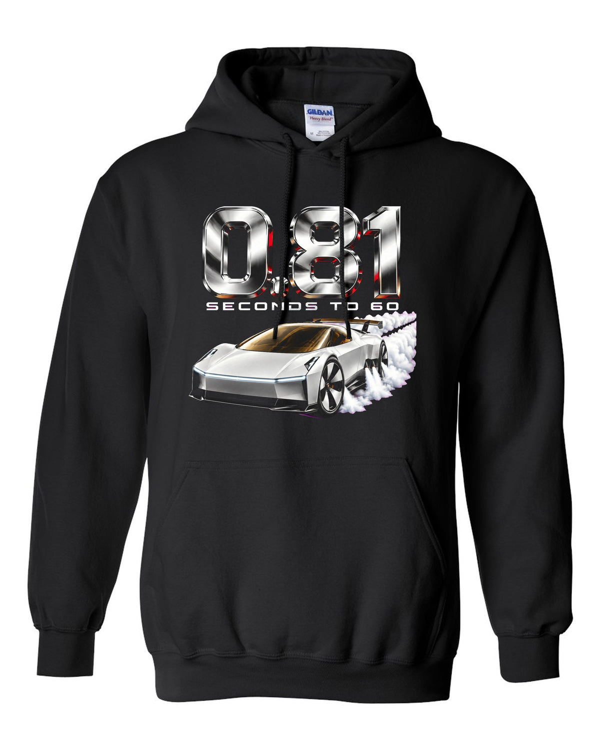 Tesla Roadster 0.81 Pull Over Hoodie Black front