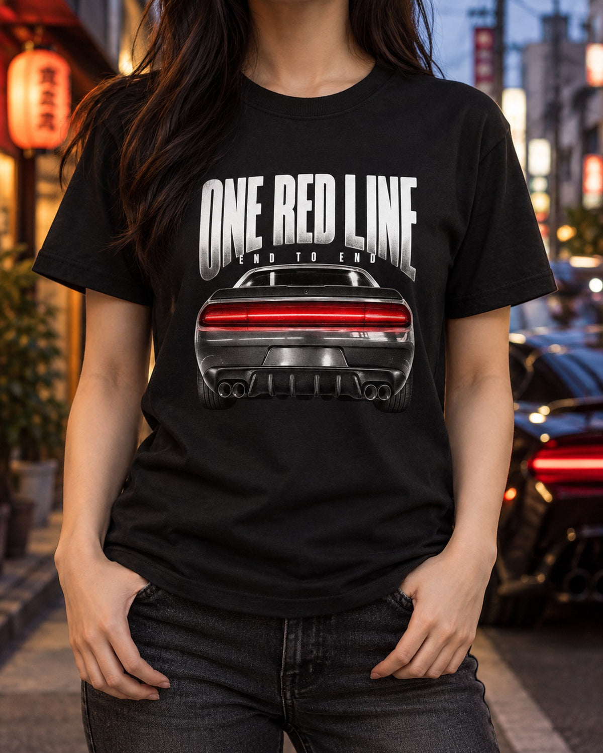 2015 Challenger Scat Pack One Red Line Taillight Macro Shirt T-Shirt Black worn hero