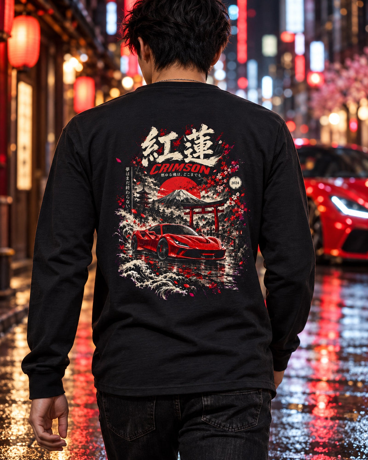 Ferrari F8 Tributo Crimson Shirt, Hoodie & More Long Sleeve Black worn hero