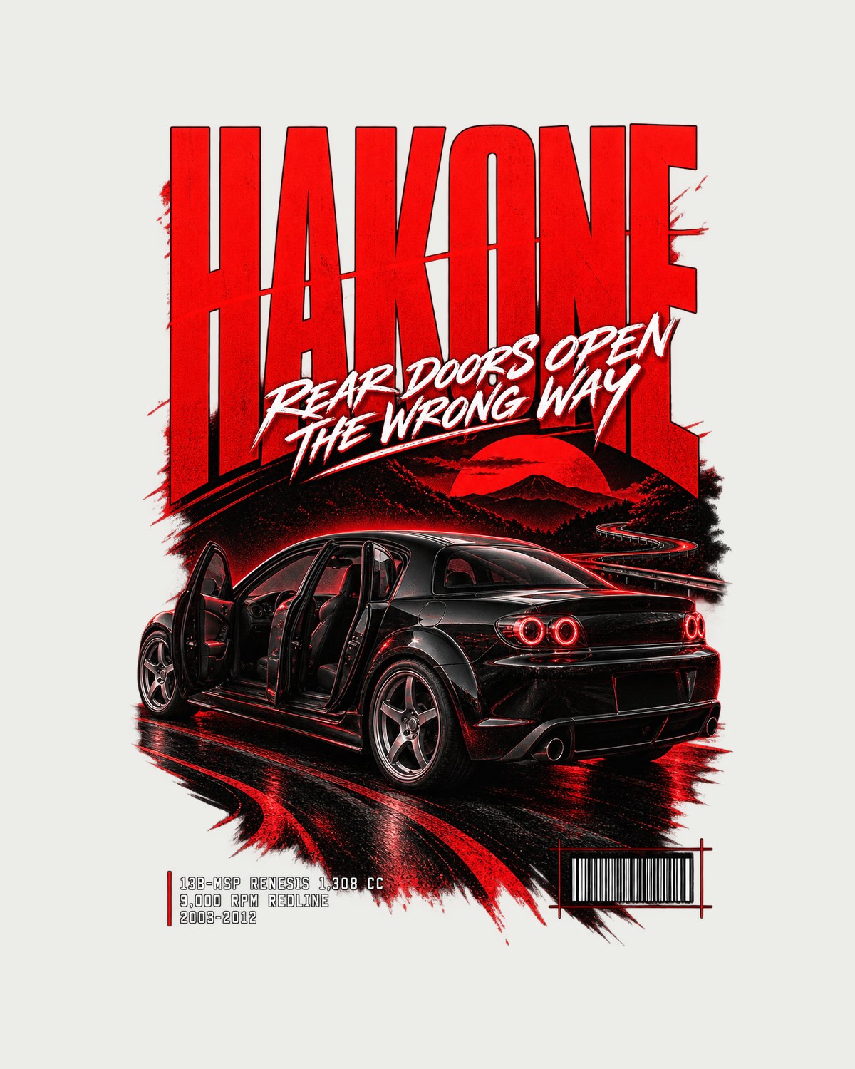 Mazda RX-8 SE3P Hakone Street Poster Shirt, 13B-MSP Renesis design only