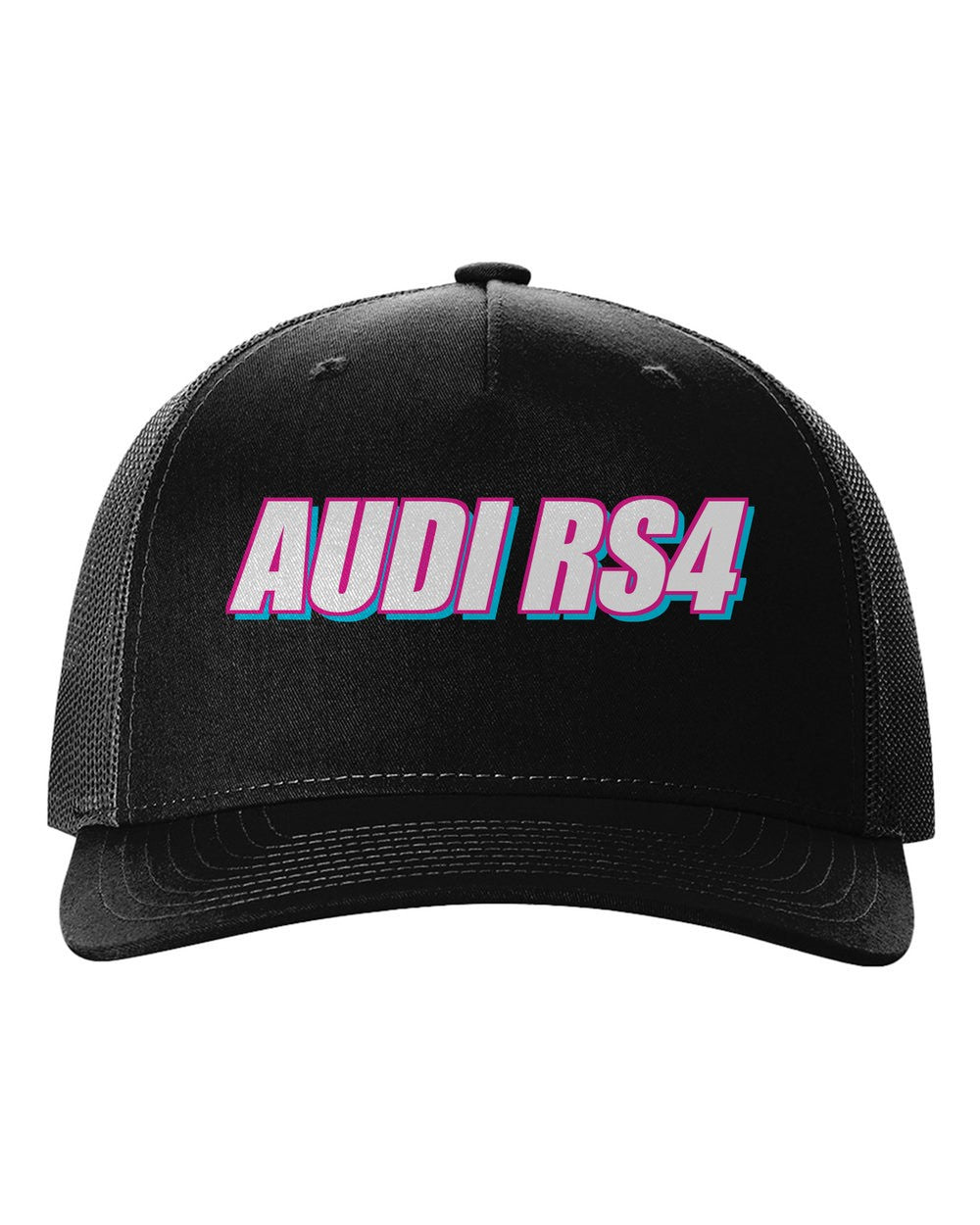 black hat front view with car name