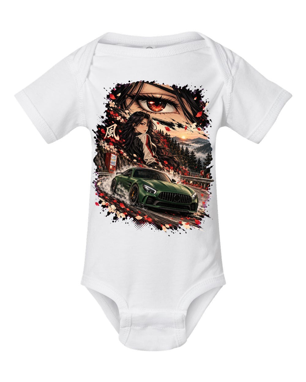 Mercedes-AMG GT R Anime Girl Baby Onesie White front