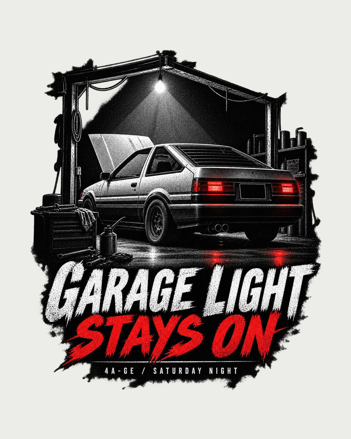 AE86 Sprinter Trueno Garage Night print Tee design only