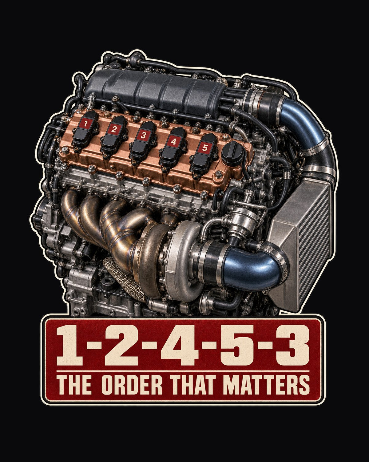 Audi TT RS 8S 2.5 TFSI Engine Tee, 1-2-4-5-3 Firing Order design only
