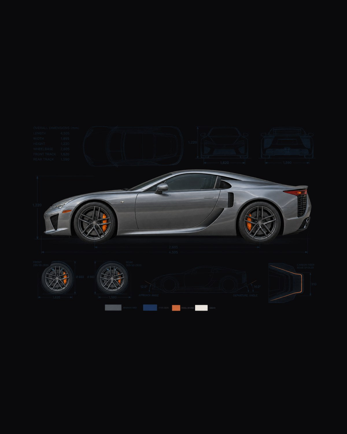 Lexus LFA LFA10 Dimension Blueprint Shirt, Car Guy Tee design only