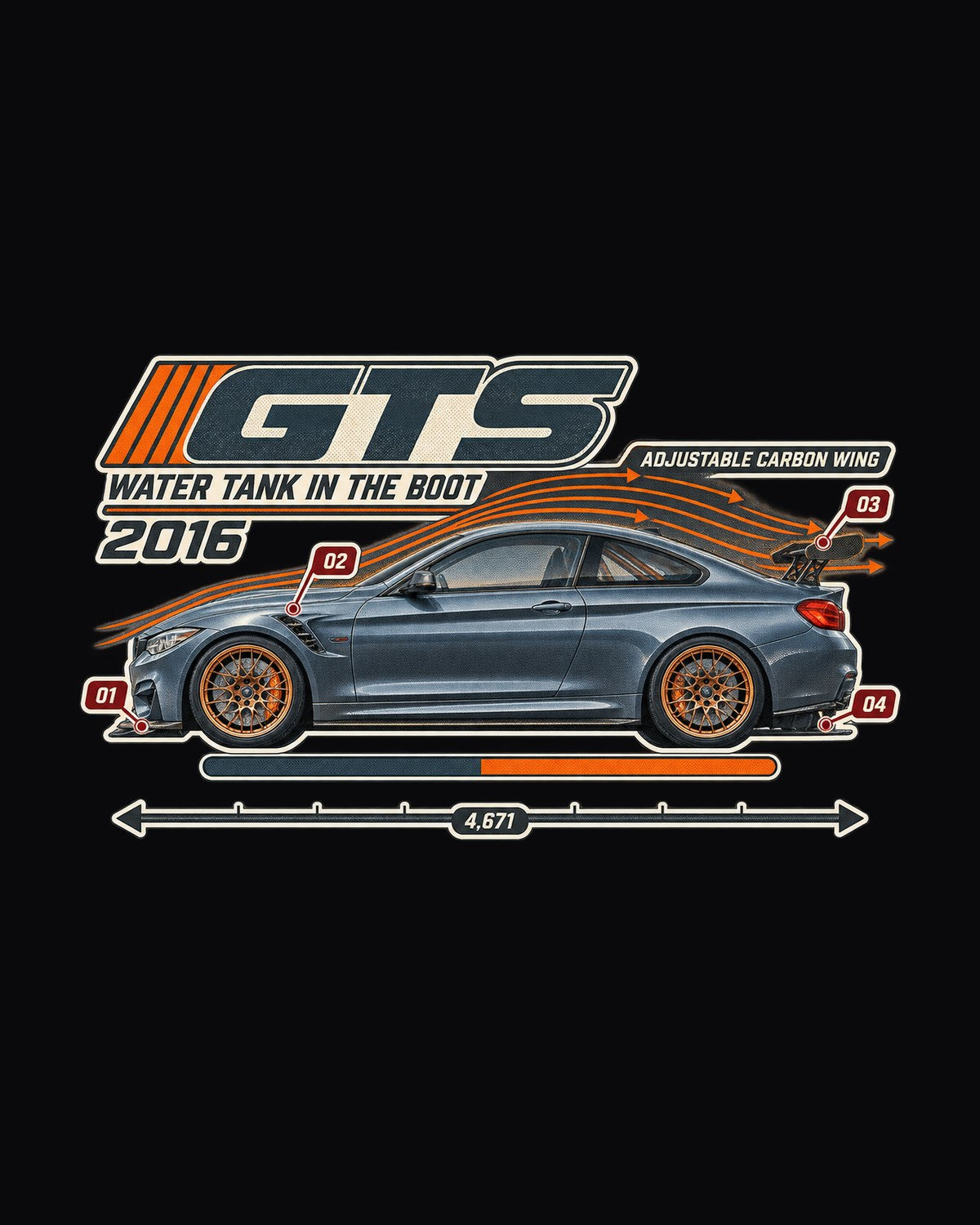 M4 GTS F82 Aero Callouts Cutaway Shirt, BMW Fan Gift design only