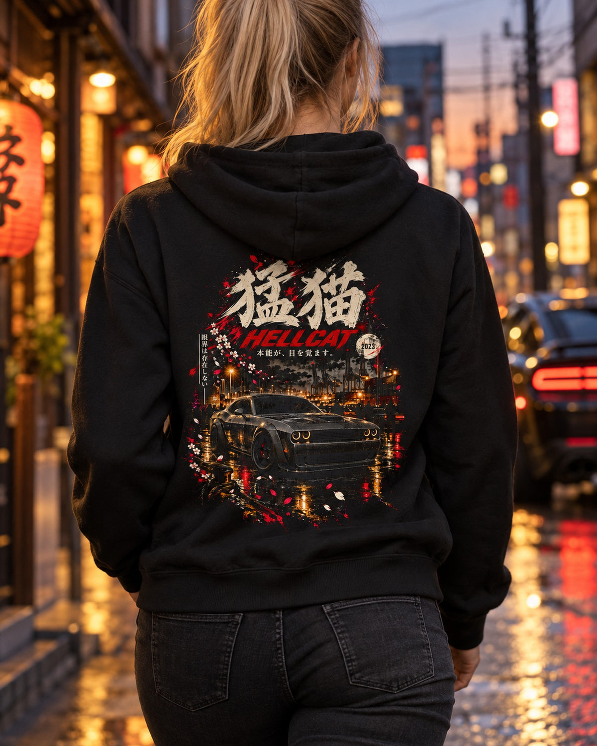 Dodge Challenger Hellcat Fierce Cat Shirt, Hoodie & More Zip Hoodie Black worn hero