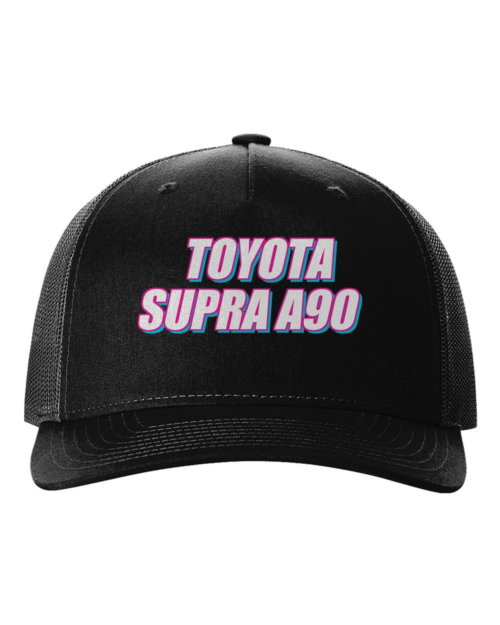 black hat front view with car name