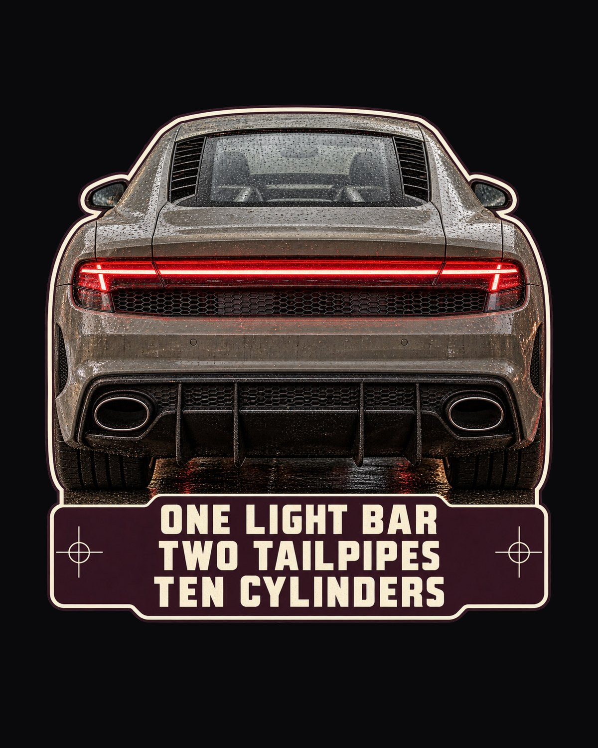 Audi R8 V10 Performance Taillight Macro Shirt, Rear Detail Tee design only
