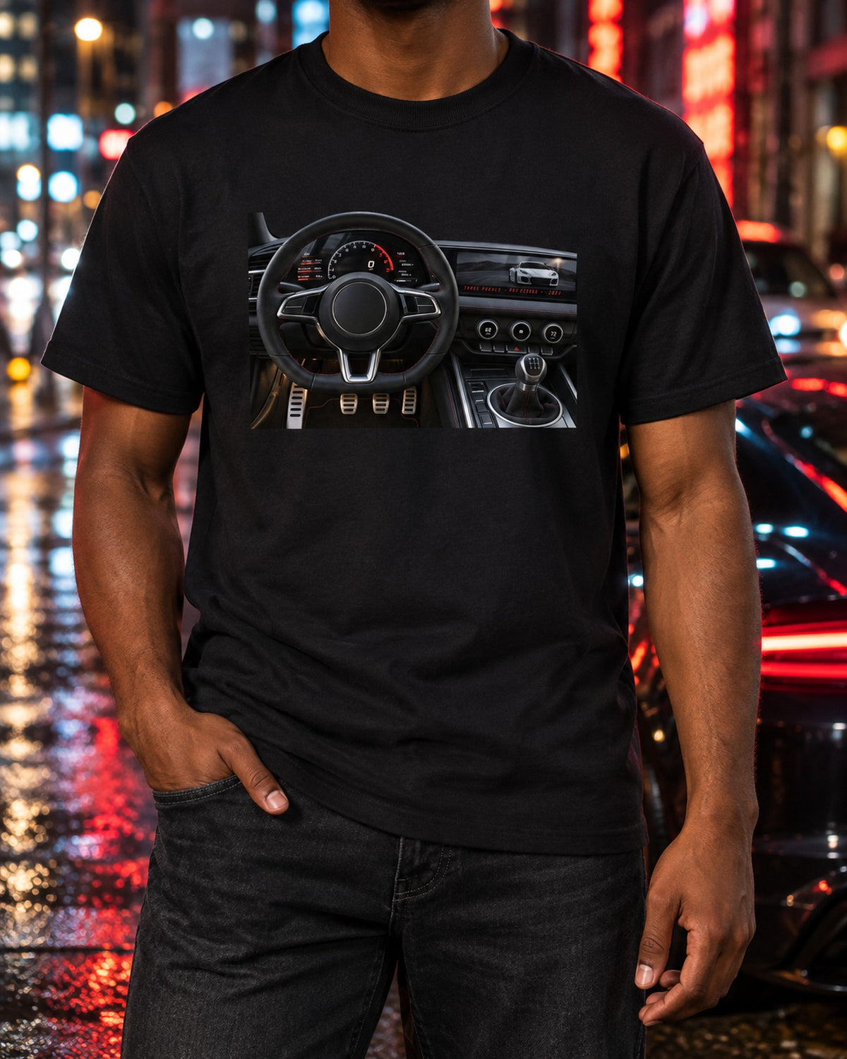 Three Pedals Six Gears BMW G80 M3 Manual Cockpit Shirt T-Shirt Black worn hero