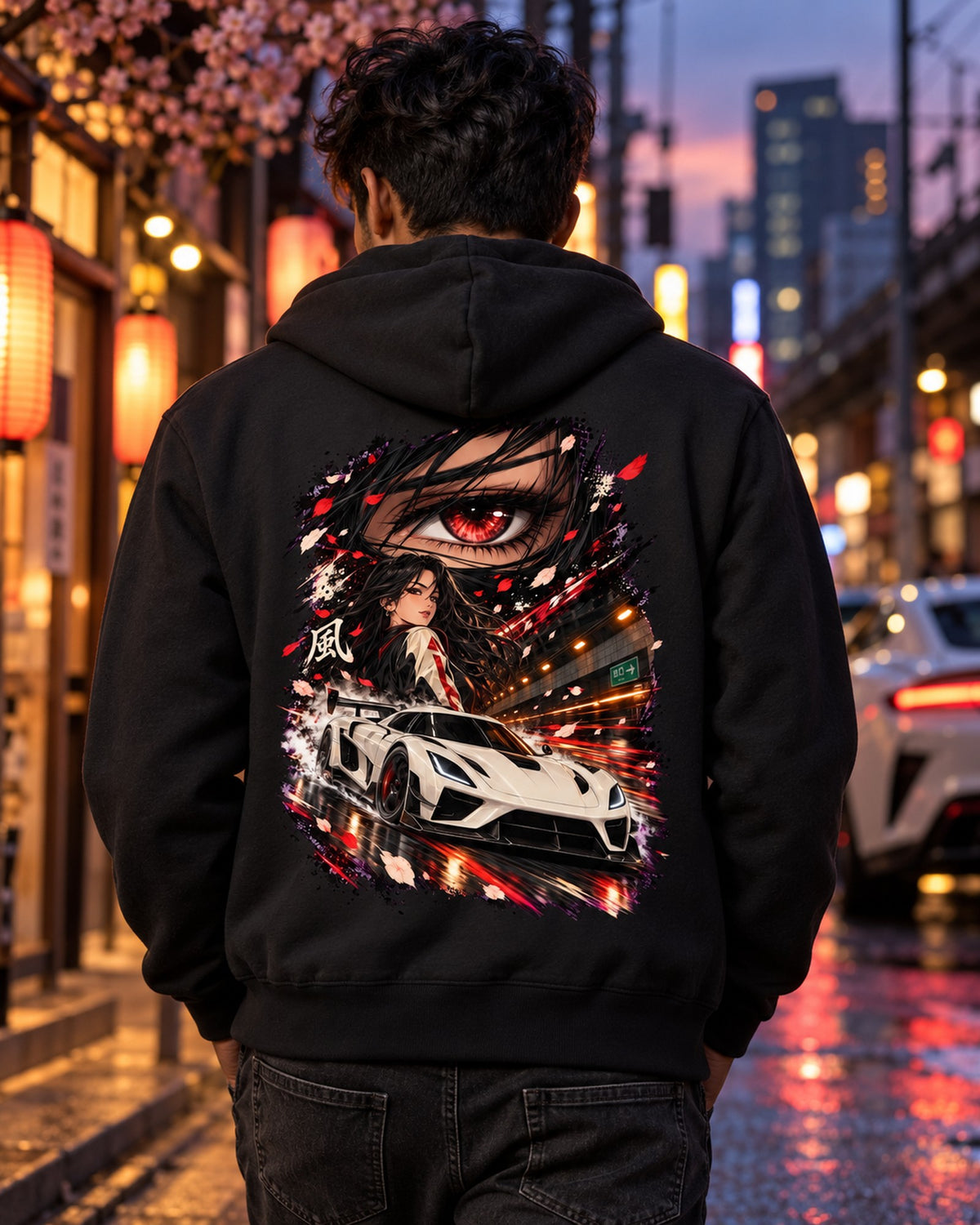Koenigsegg Jesko Anime Girl Shirt, Hoodie & More Zip Hoodie Black worn hero