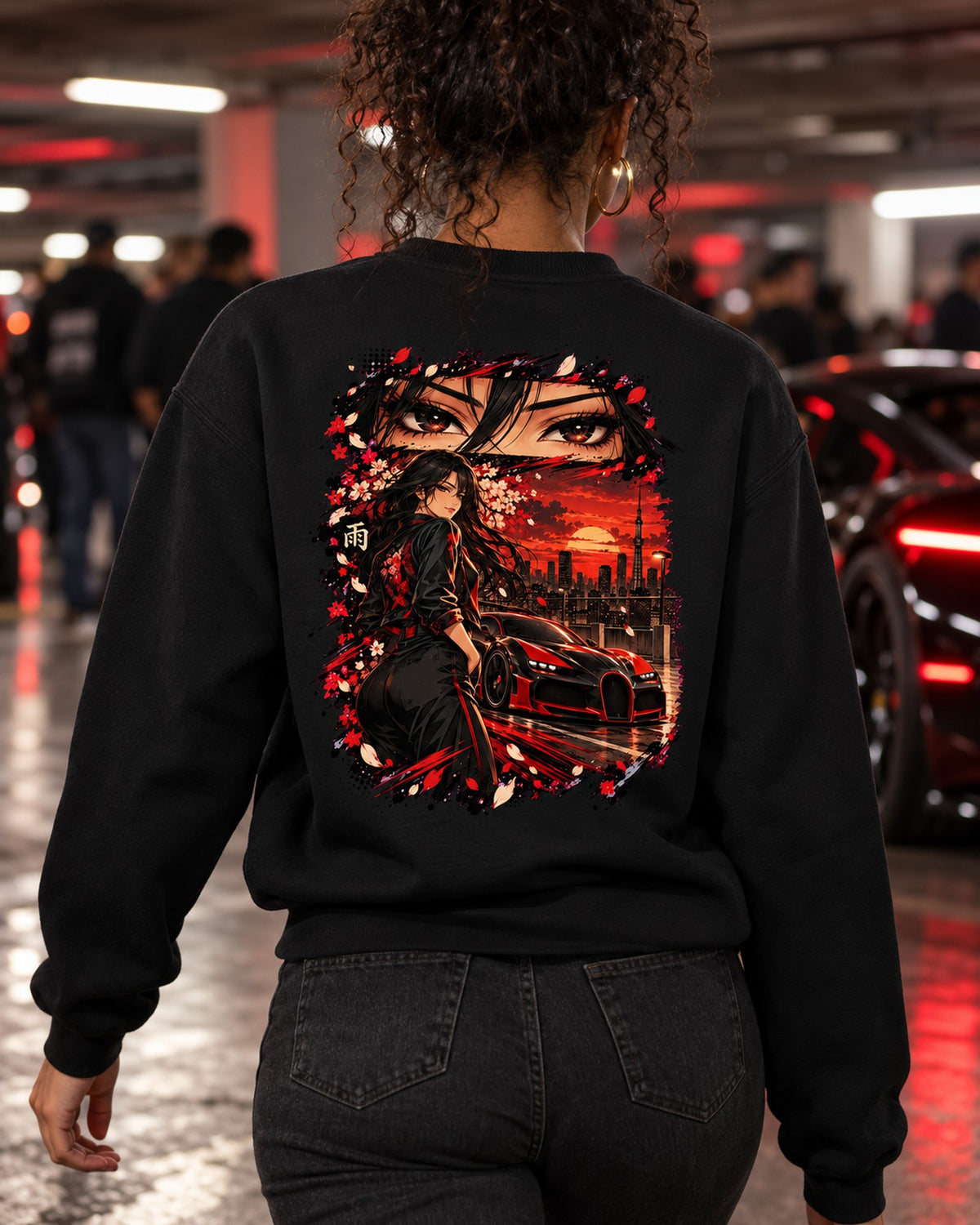 Bugatti Veyron Anime Girl Shirt, Hoodie & More Crewneck Black worn hero
